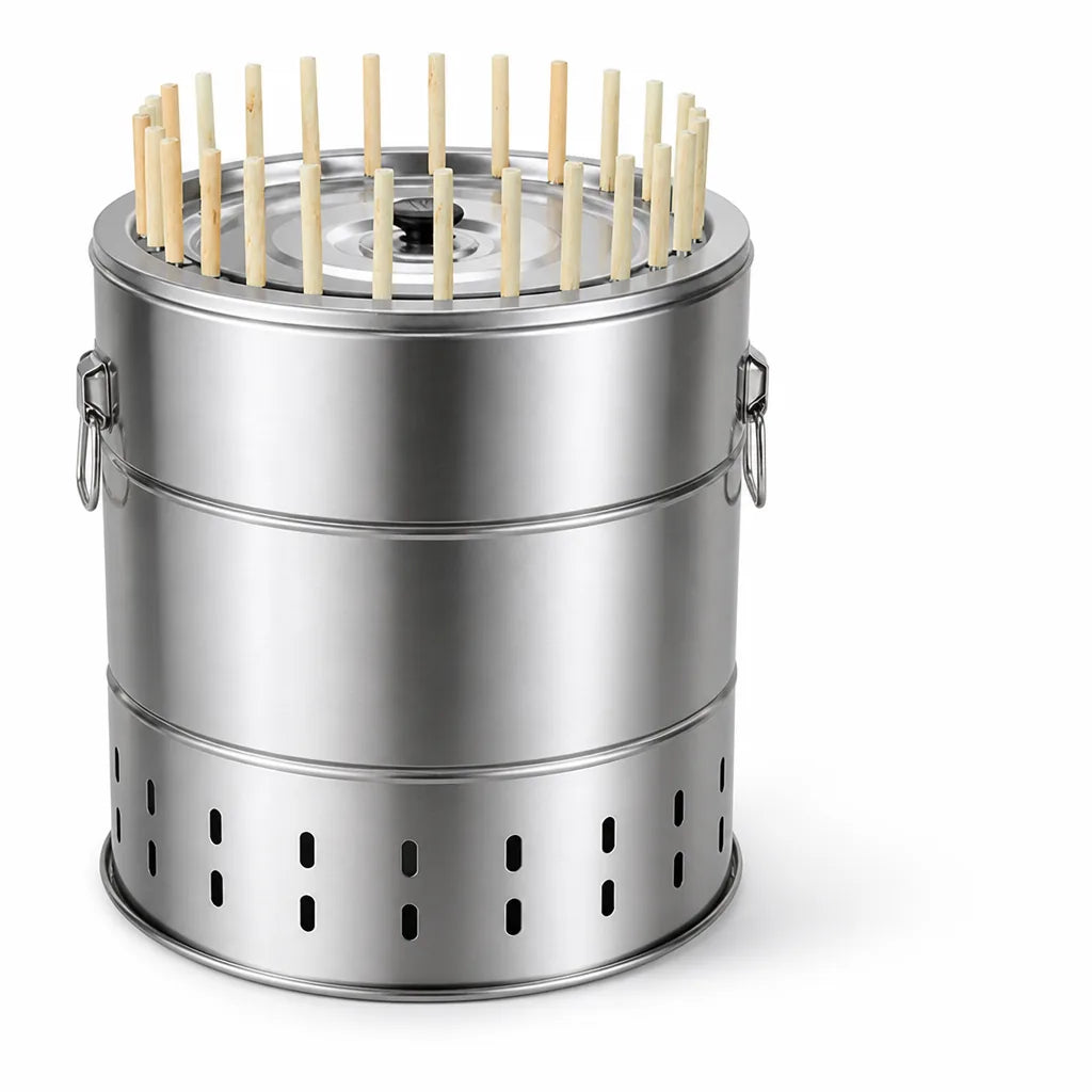 Charcoal Barrel Grill Portable Stainless Steel Hanging