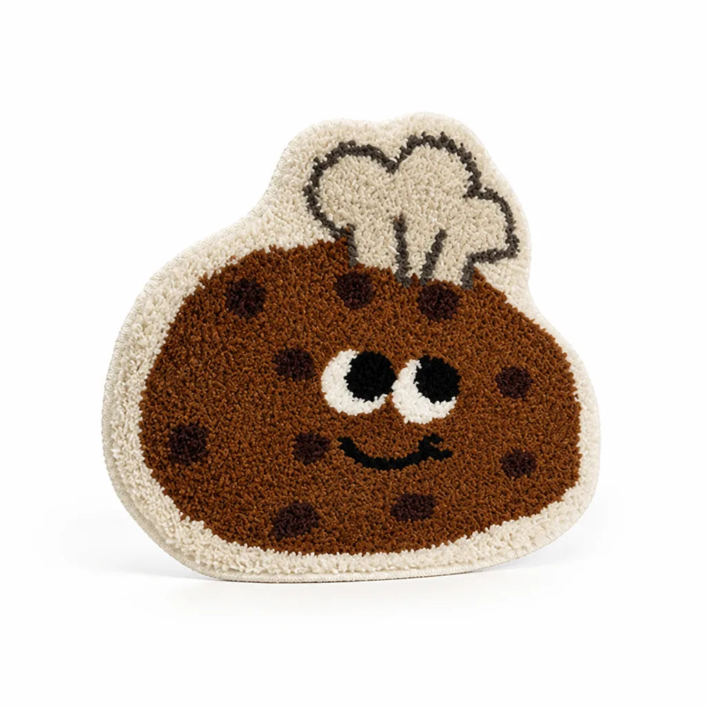 Children's Bath Rug Cookie Shape Tufted Microfiber Non-Slip