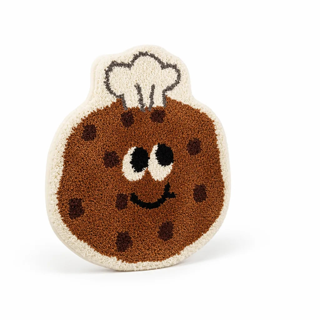 Children's Bath Rug Cookie Shape Tufted Microfiber Non-Slip