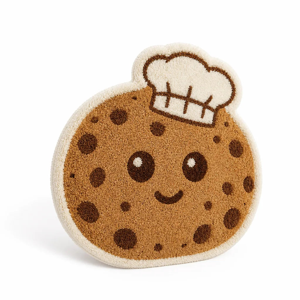 Children's Bath Rug Cookie Shape Tufted Microfiber Non-Slip