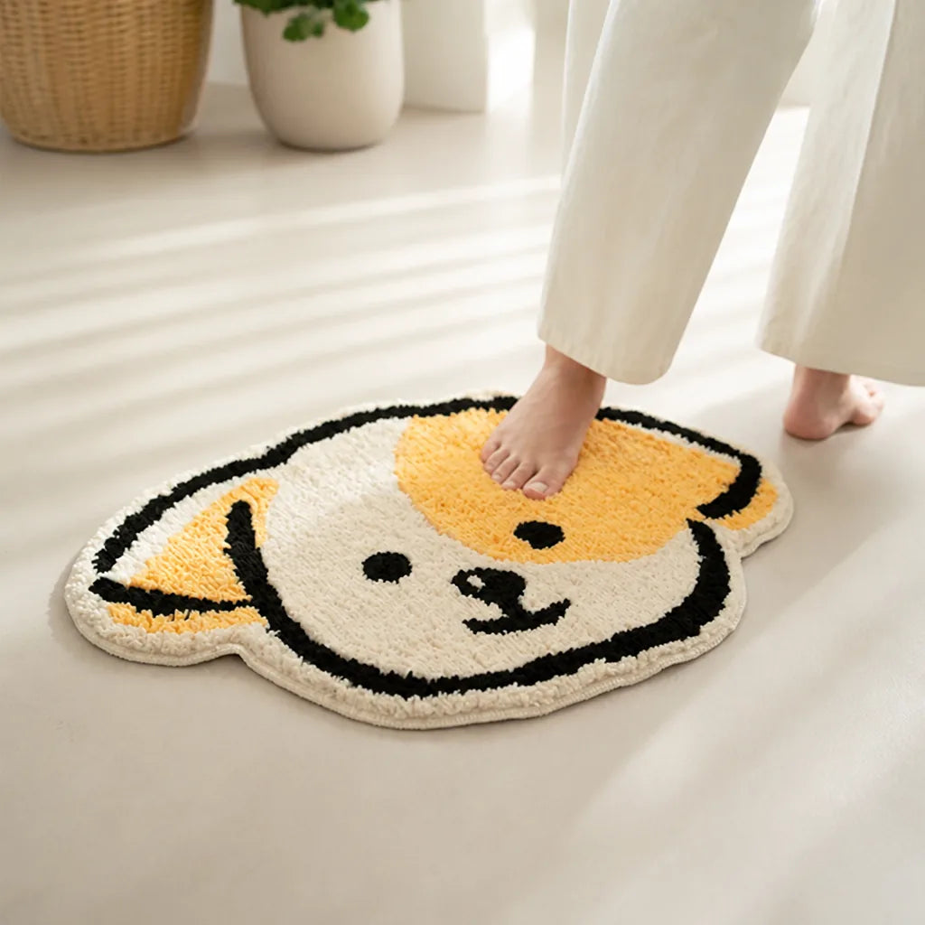 Children's Rug Cheese Shape Tufted Microfiber Non-Slip Backing