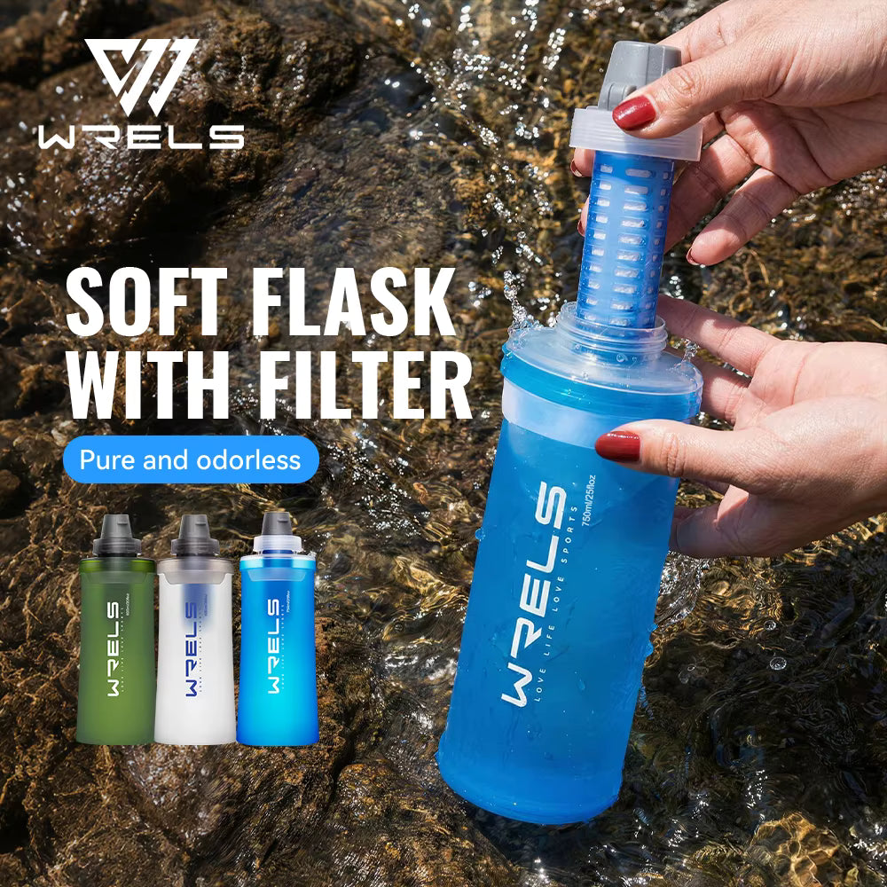 Collapsible Water Bottle Ultralight Built-In Filter & Leakproof Cap