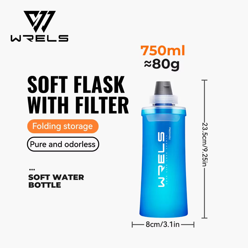 Collapsible Water Bottle Ultralight Built-In Filter & Leakproof Cap