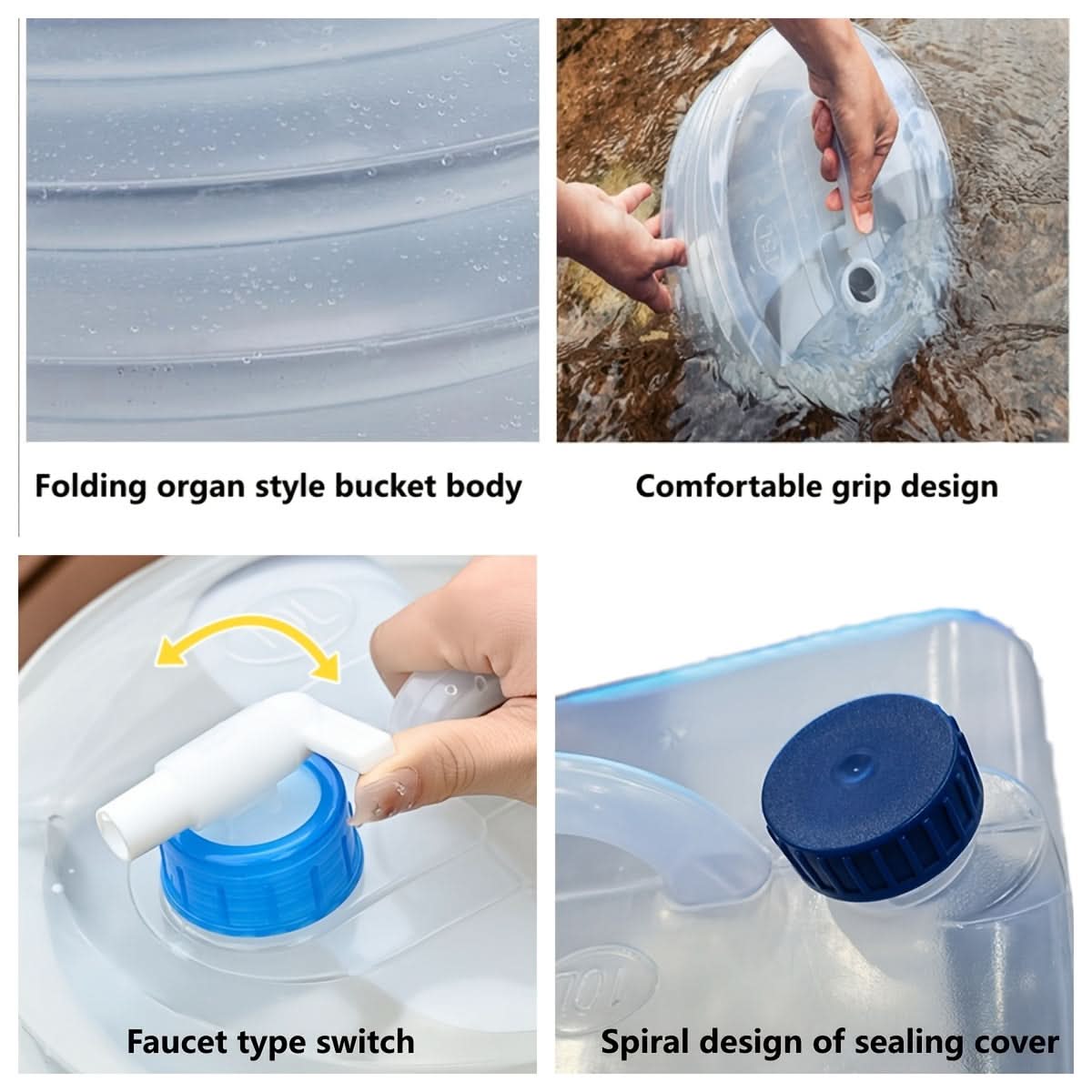Collapsible Water Container Food-Grade Sealed Lid