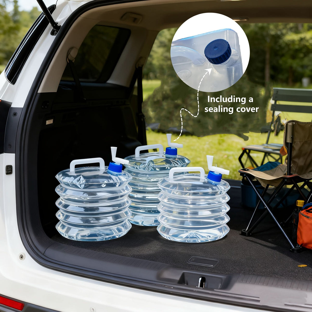 Collapsible Water Container Food-Grade Sealed Lid
