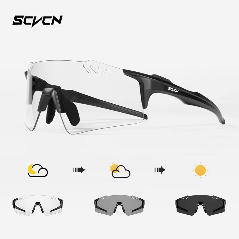 Cycling Glasses Rimless Lightweight Photochromic
