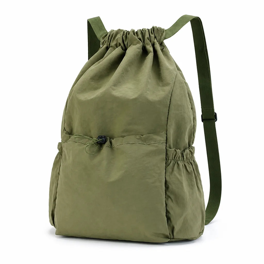 Drawstring Backpack Waterproof Polyester Lightweight Large Capacity