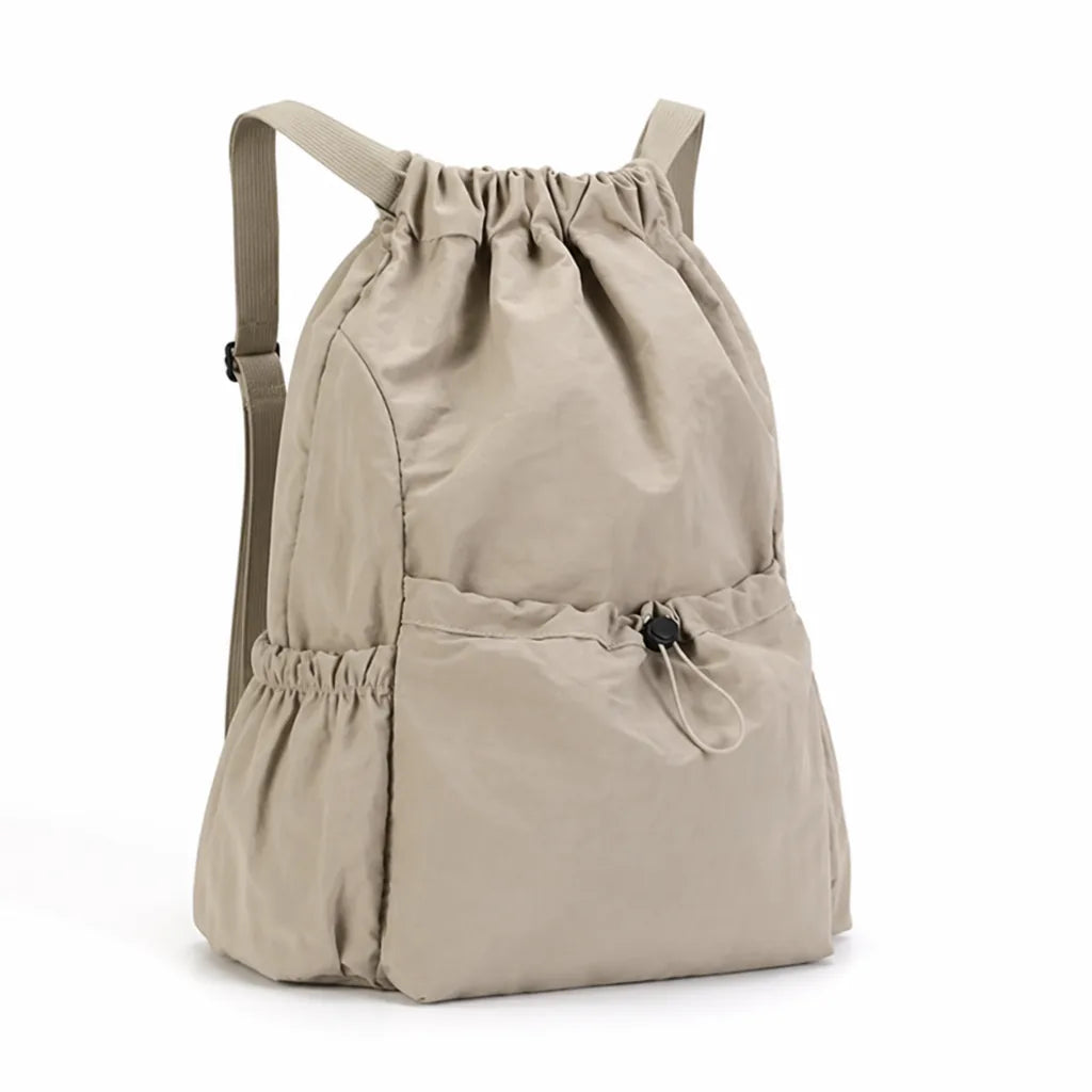 Drawstring Backpack Waterproof Polyester Lightweight Large Capacity