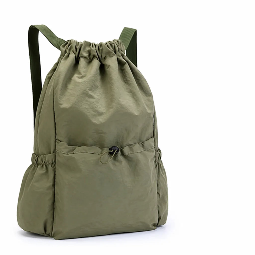 Drawstring Backpack Waterproof Polyester Lightweight Large Capacity