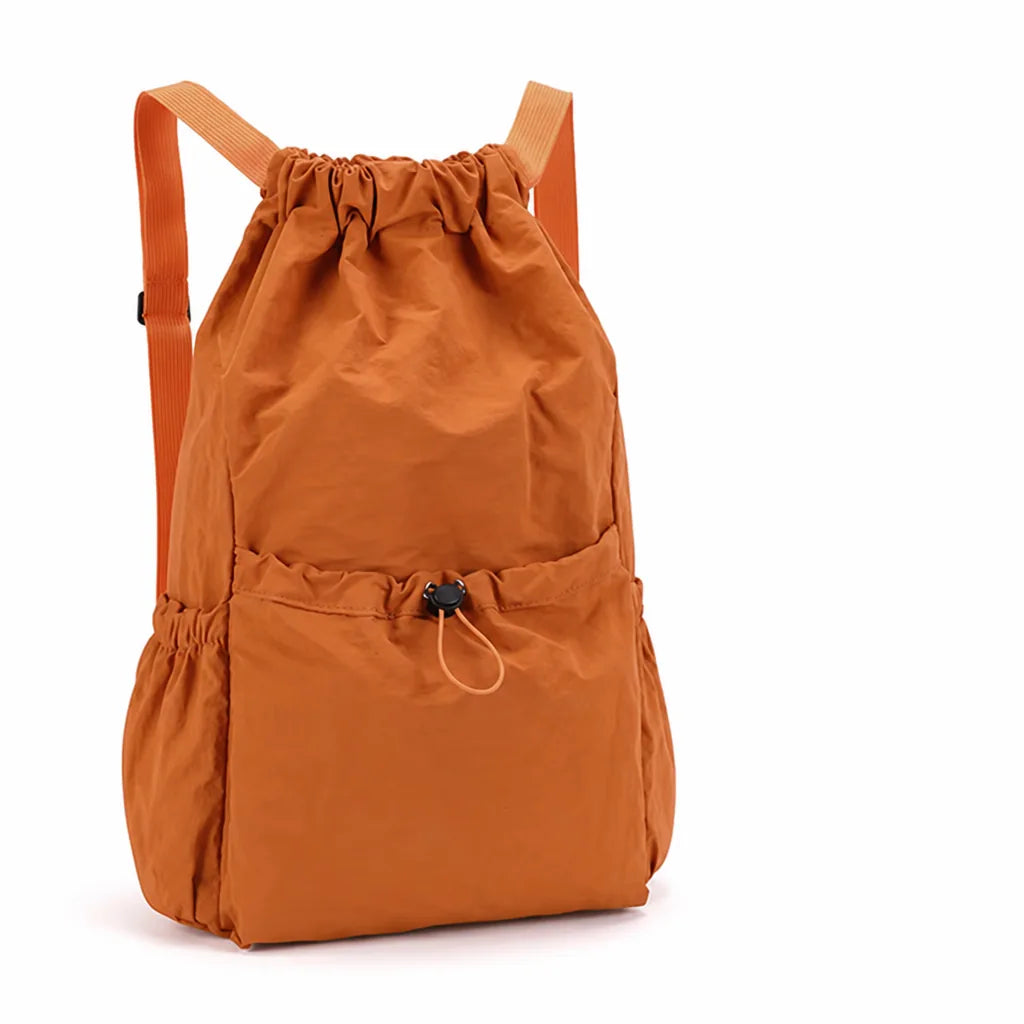 Drawstring Backpack Waterproof Polyester Lightweight Large Capacity