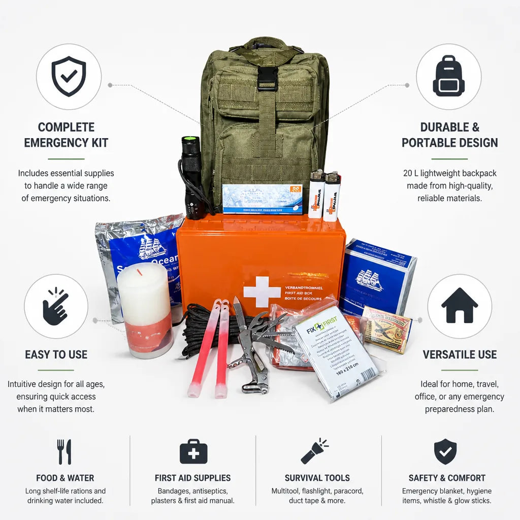 Emergency Backpack 20 L Fully Equipped