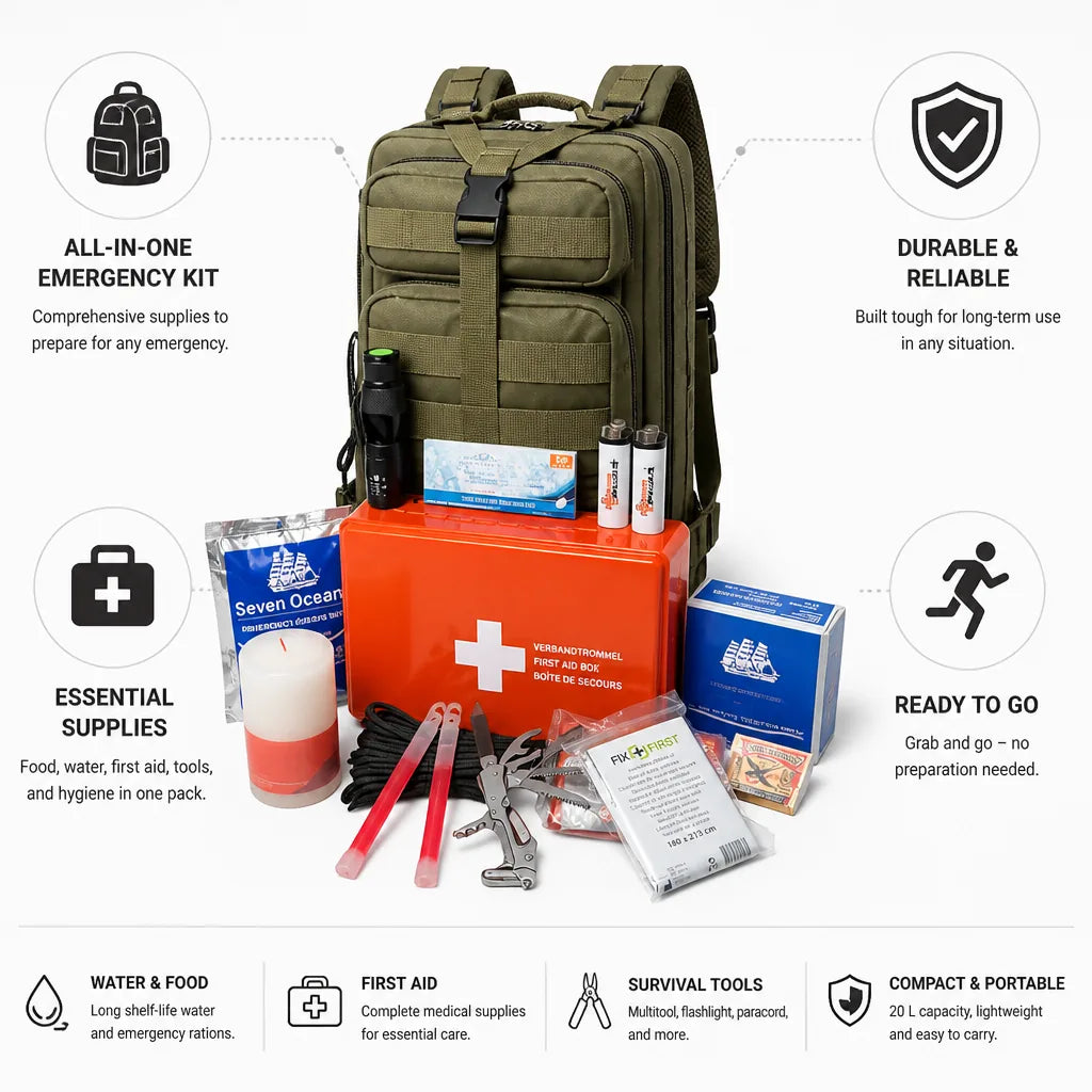 Emergency Backpack 20 L Tactical Fully Equipped