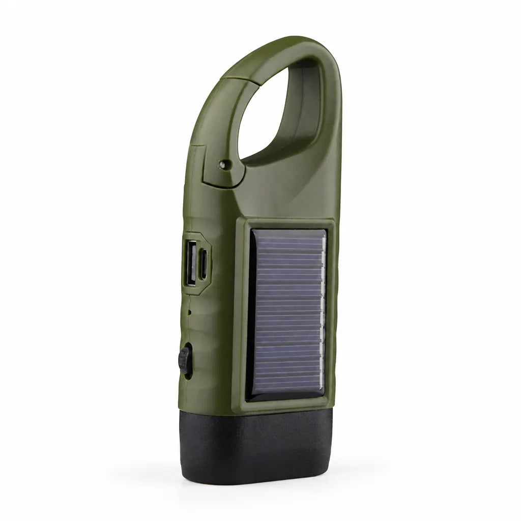 Emergency Flashlight Solar & Hand-Crank Power Bank