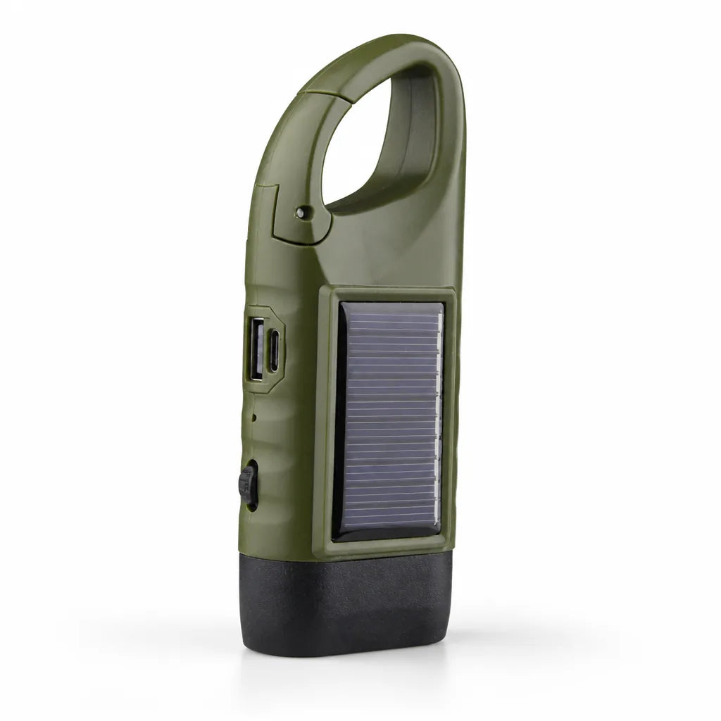 Emergency Flashlight Solar & Hand-Crank Power Bank
