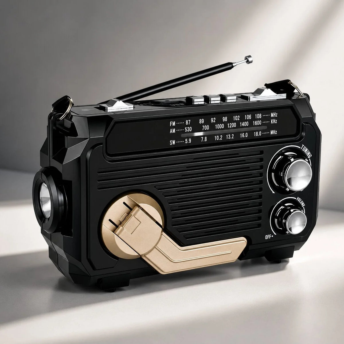 Emergency Radio Hand-Crank & Solar Power Bank