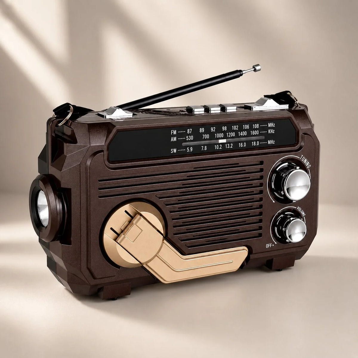 Emergency Radio Hand-Crank & Solar Power Bank