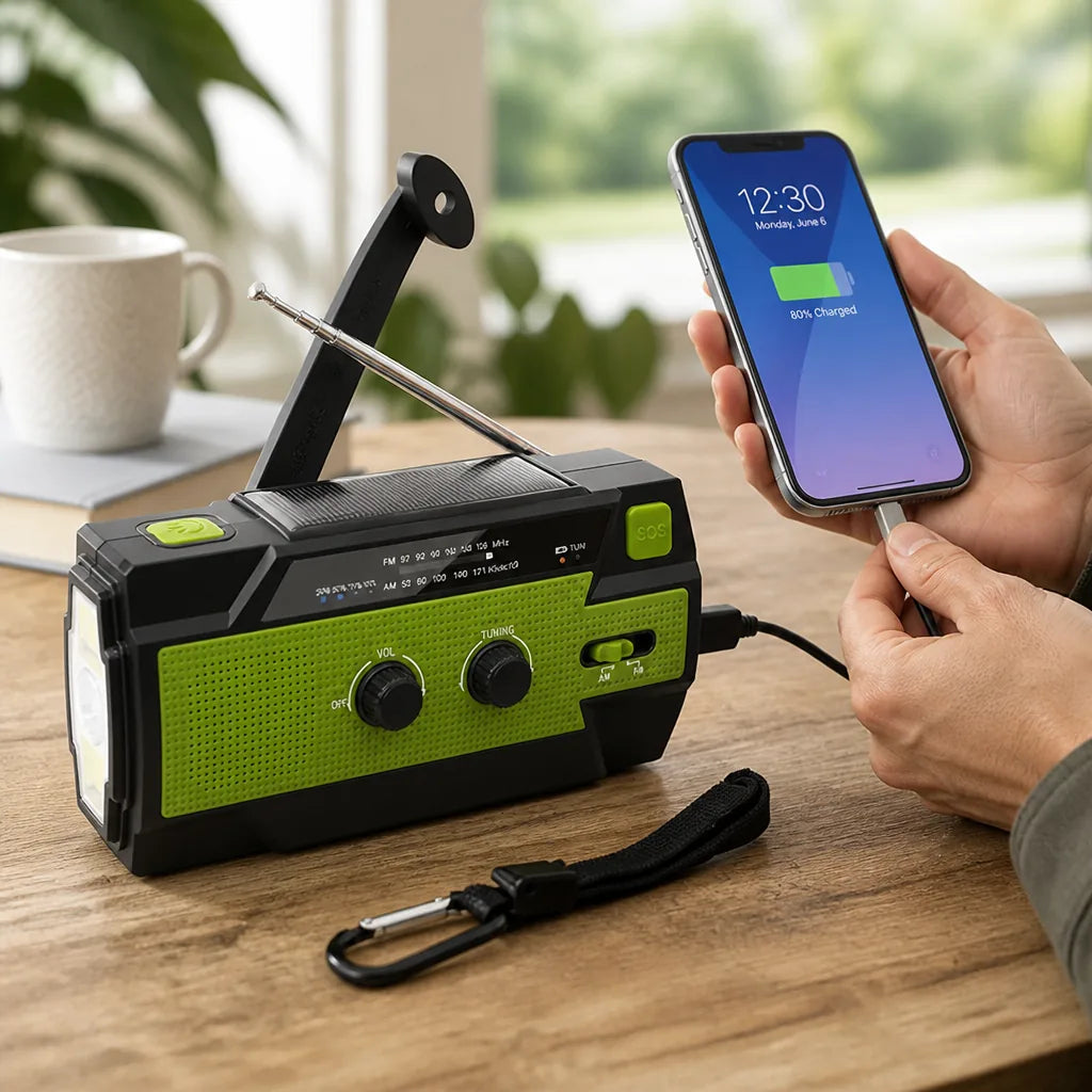 Emergency Radio Hand Crank & Solar USB Power Bank