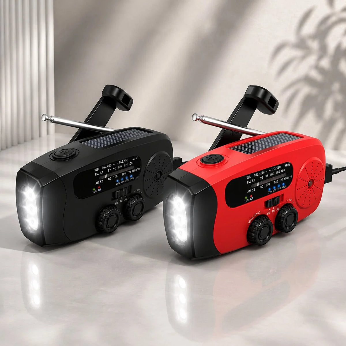 Emergency Radio Solar & Hand-Crank SOS Light