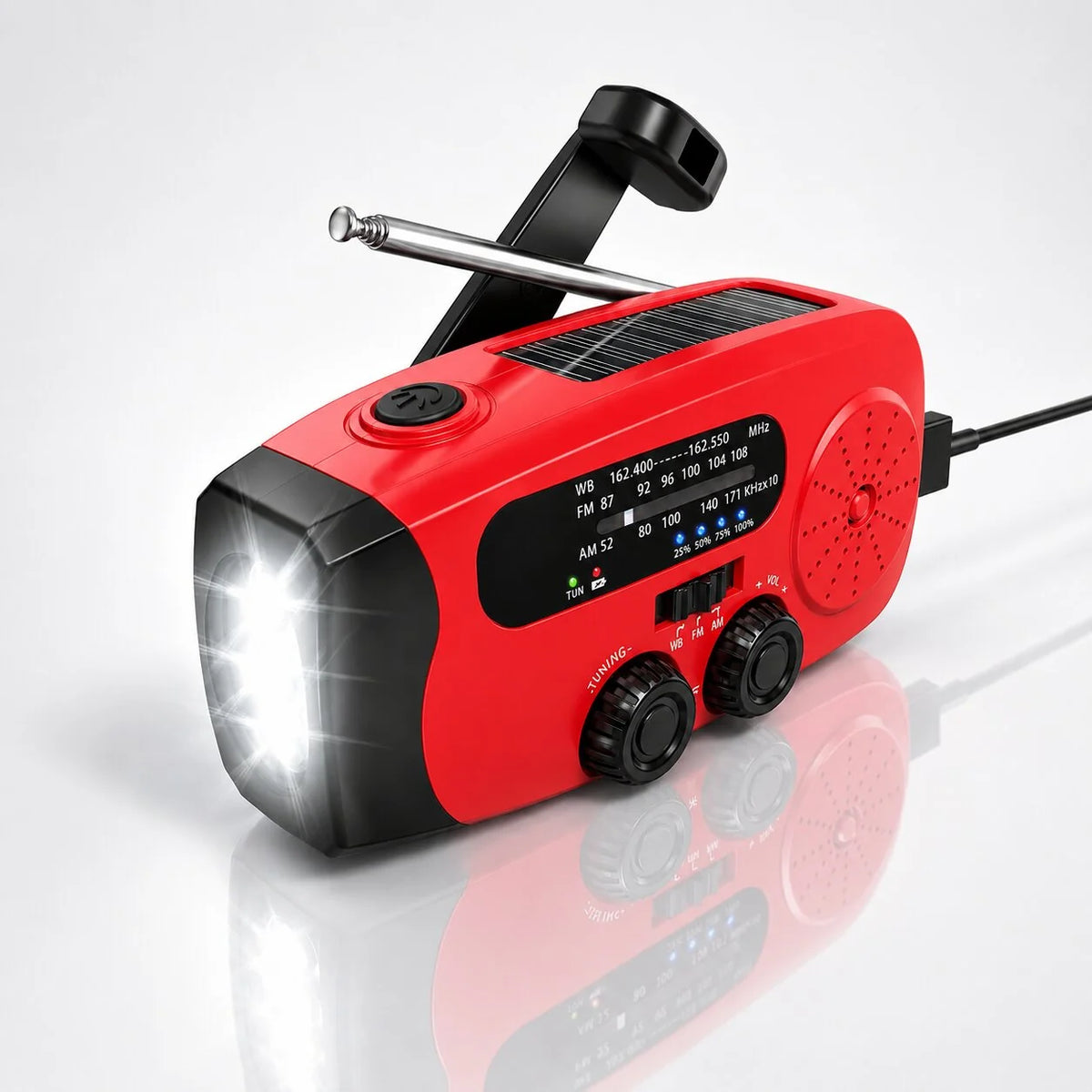 Emergency Radio Solar & Hand-Crank SOS Light