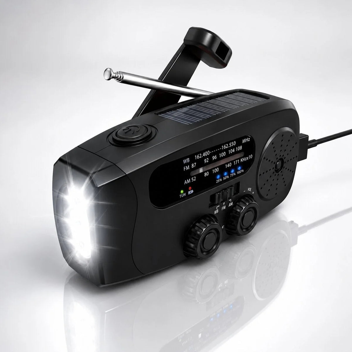 Emergency Radio Solar & Hand-Crank SOS Light
