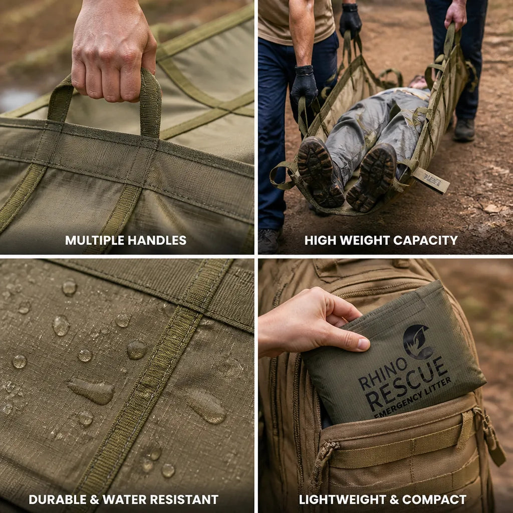 Emergency Stretcher Foldable Disposable 300kg Capacity