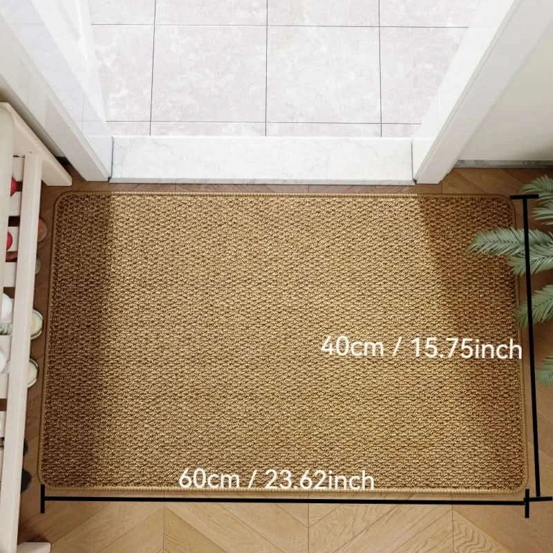 Entrance Rug Faux Jute Non-Slip Backing Indoor & Outdoor