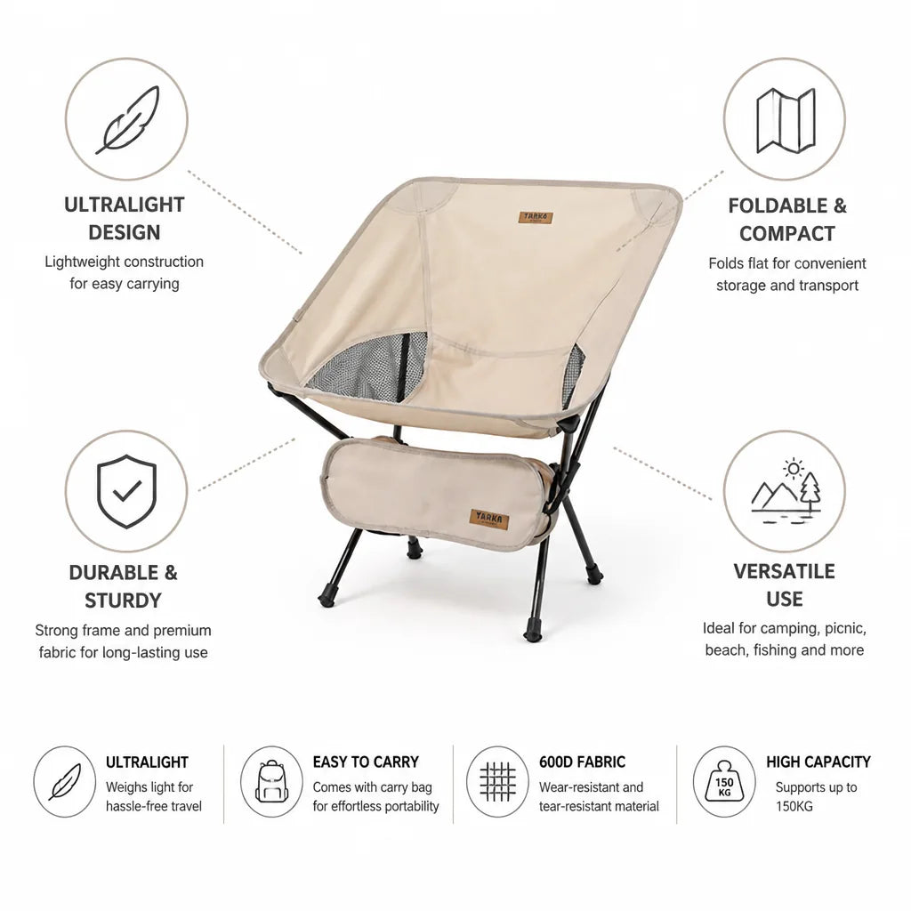 Foldable Camping Chair Ultralight Compact Carry Bag