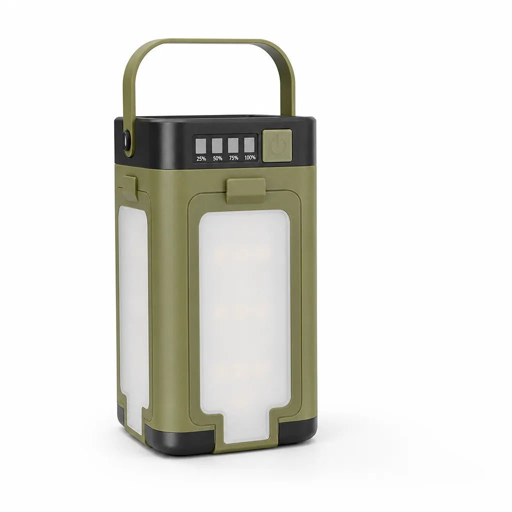 Foldable LED Camping Lantern (Solar Charging, Push-Button Operation)