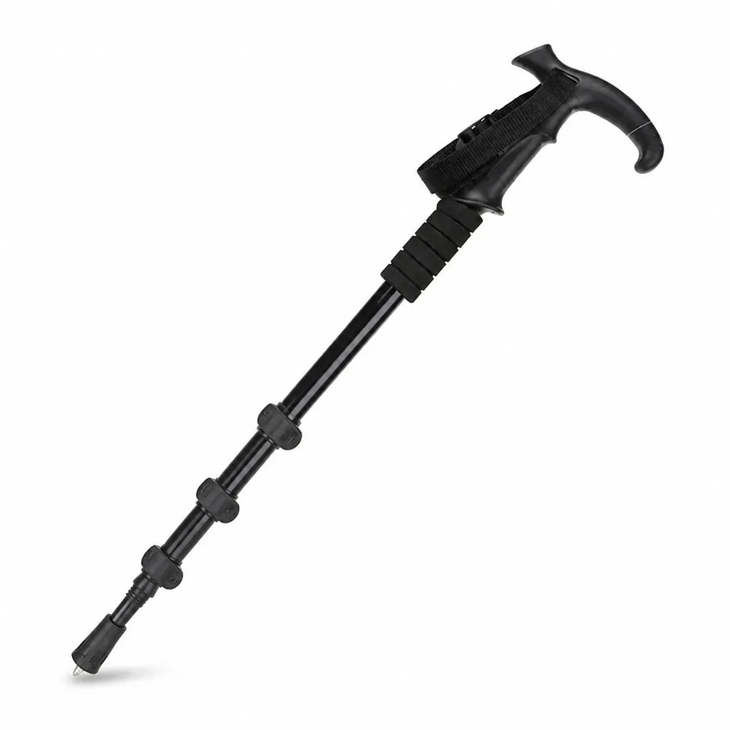 Foldable Telescopic T-Grip With Foam Undergrip Trekking Pole (4-Segment)