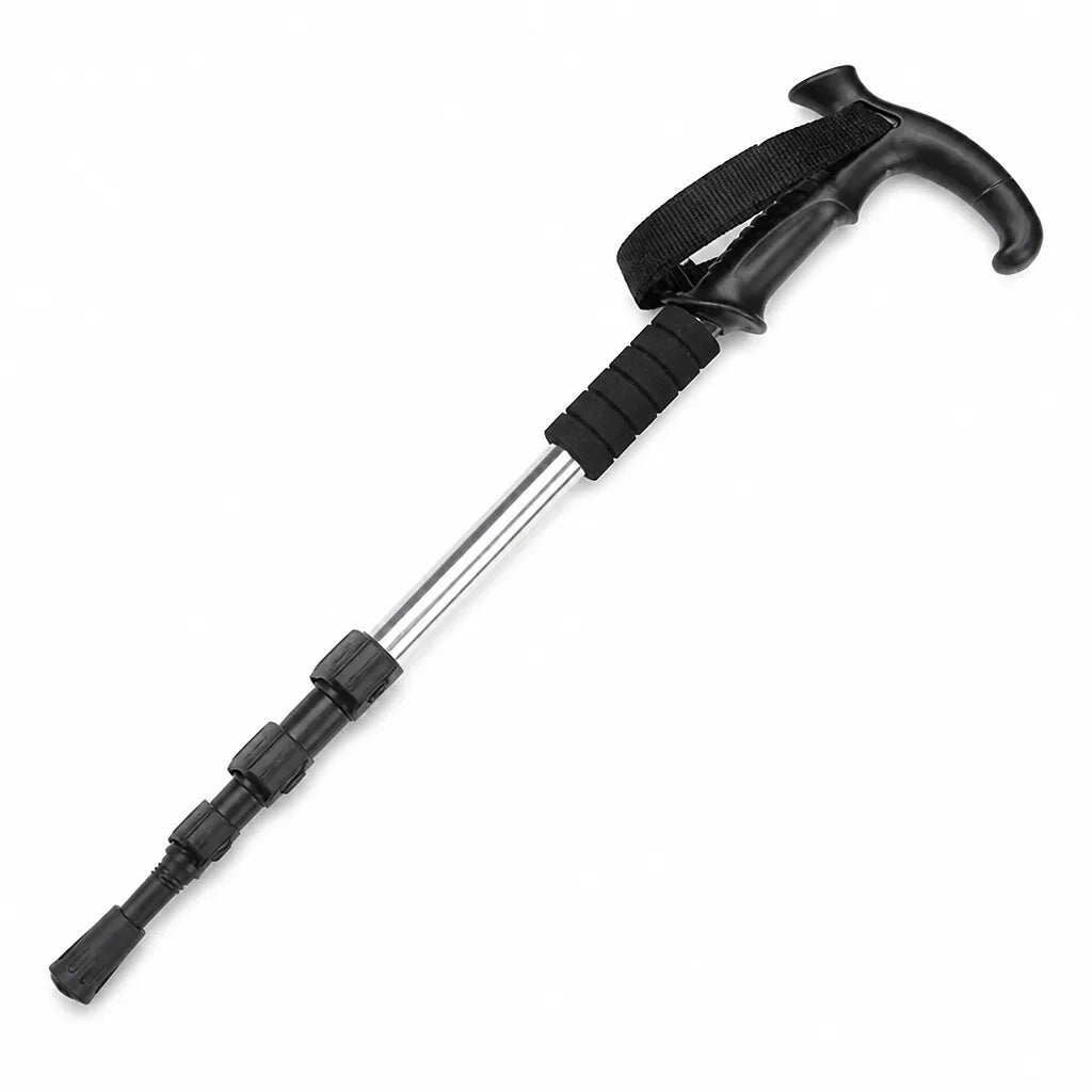 Foldable Telescopic T-Grip With Foam Undergrip Trekking Pole (4-Segment)