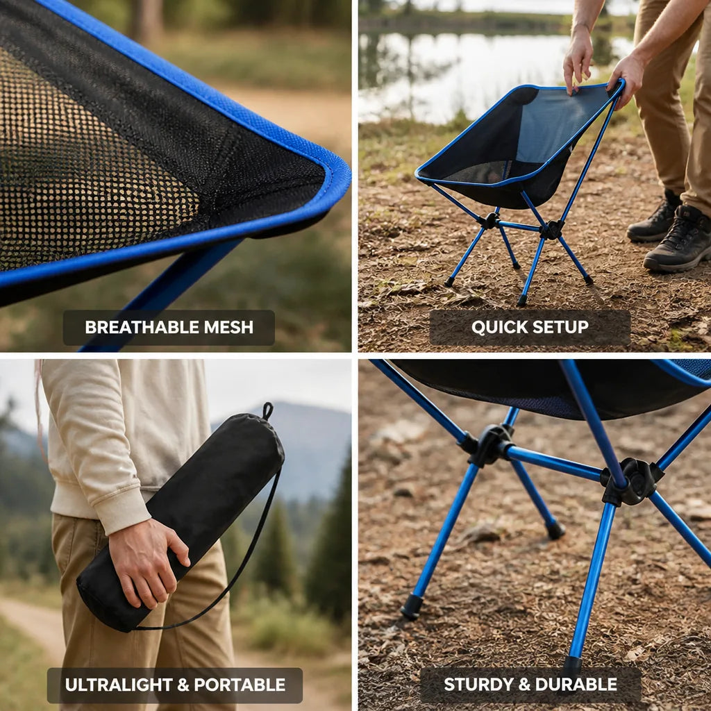 Folding Camping Chair Ultralight Breathable Mesh