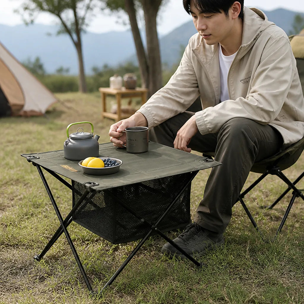 Folding Camping Table Lightweight Oxford Fabric & Aluminum Frame