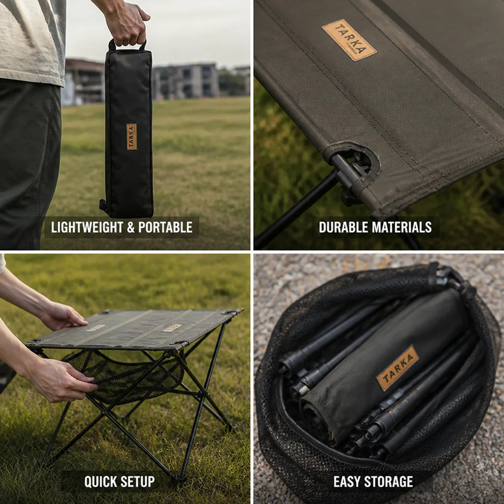 Folding Camping Table Lightweight Oxford Fabric & Aluminum Frame