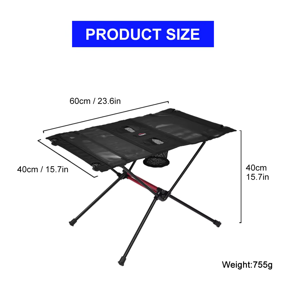 Folding Camping Table Ultra-Light Aluminum Frame Waterproof Top