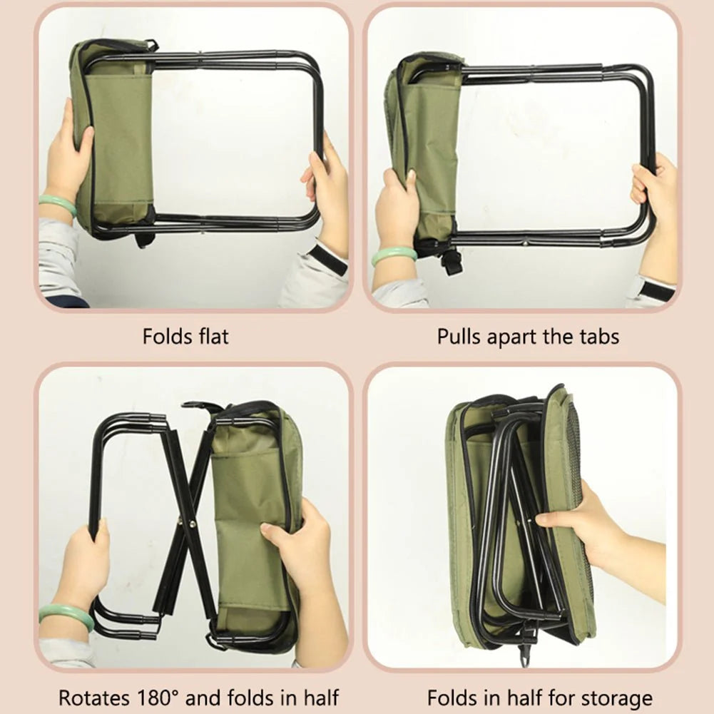 Folding Chair Backpack Waterproof Seat & Quick-Unfold