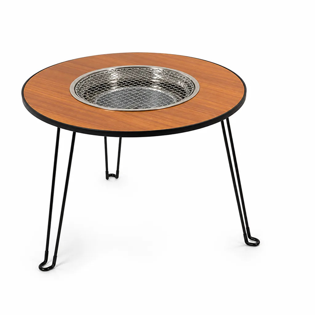 Folding Charcoal Grill Round Tabletop With Storage Bag