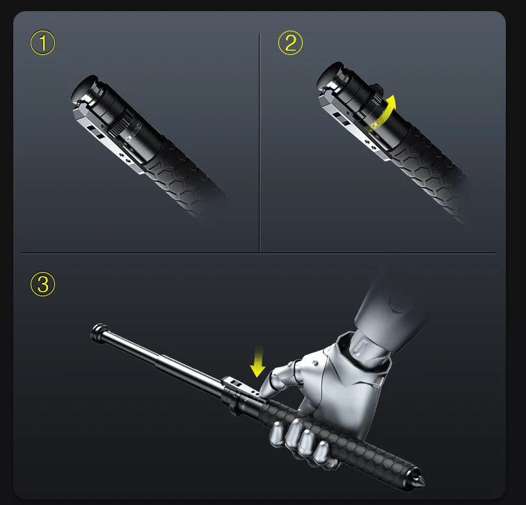 Folding Hiking Pole Automatic Unfolding Aluminum Non-Slip Grip