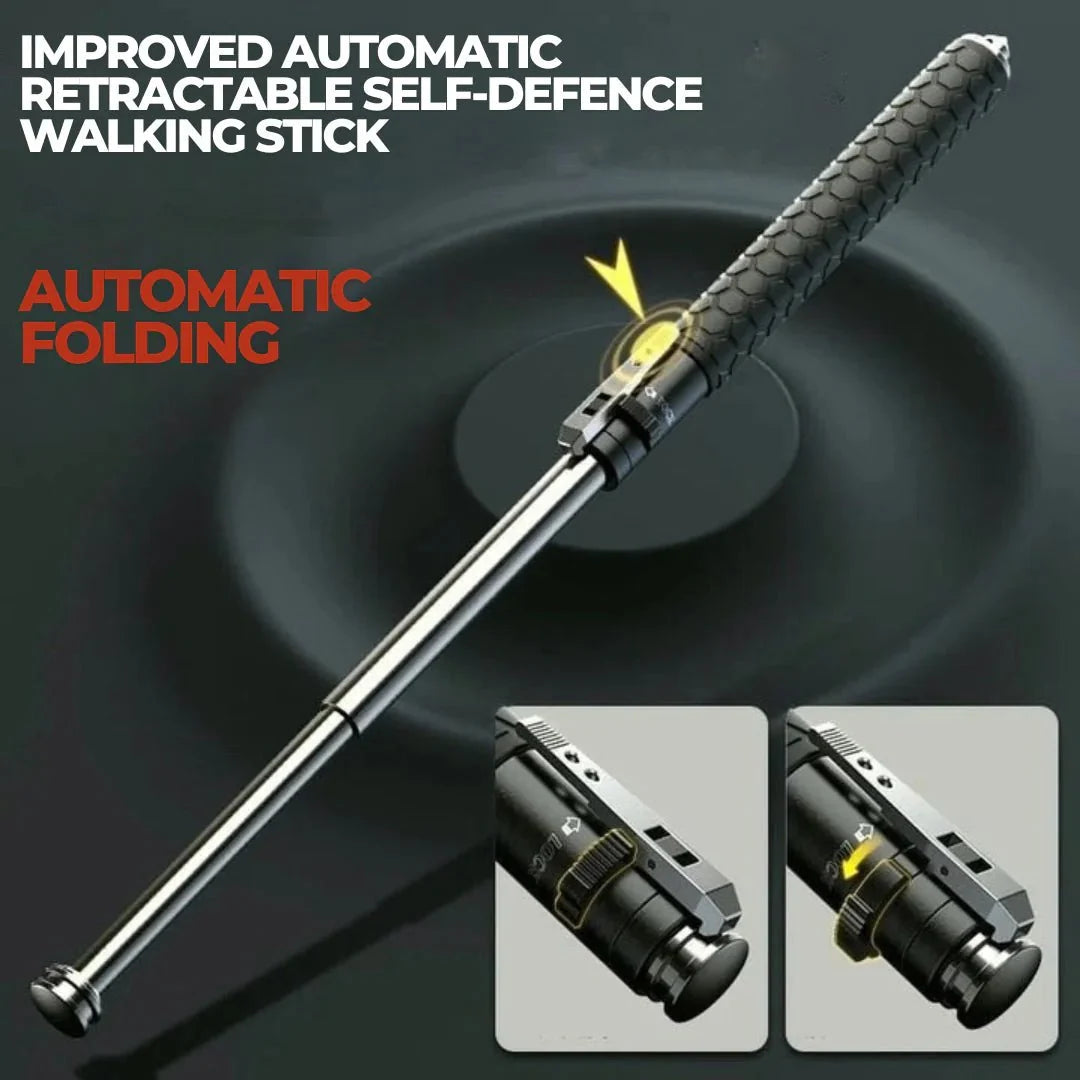 Folding Hiking Pole Automatic Unfolding Aluminum Non-Slip Grip