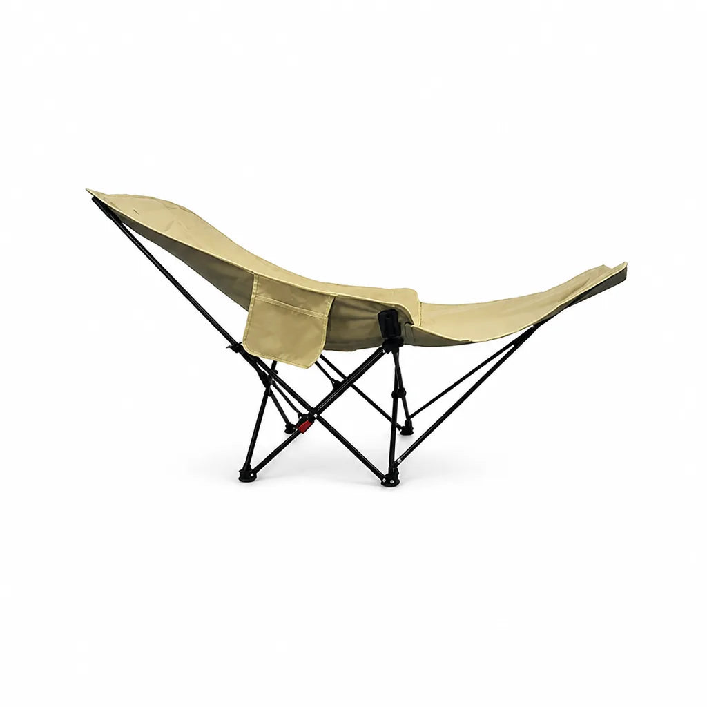 Folding Recliner Chair Adjustable Curved Headrest & Leg Rest