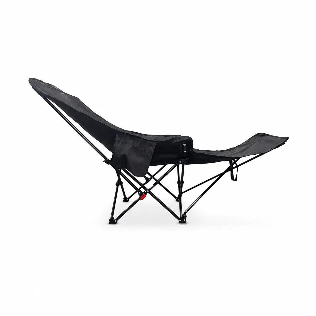 Folding Recliner Chair Adjustable Curved Headrest & Leg Rest