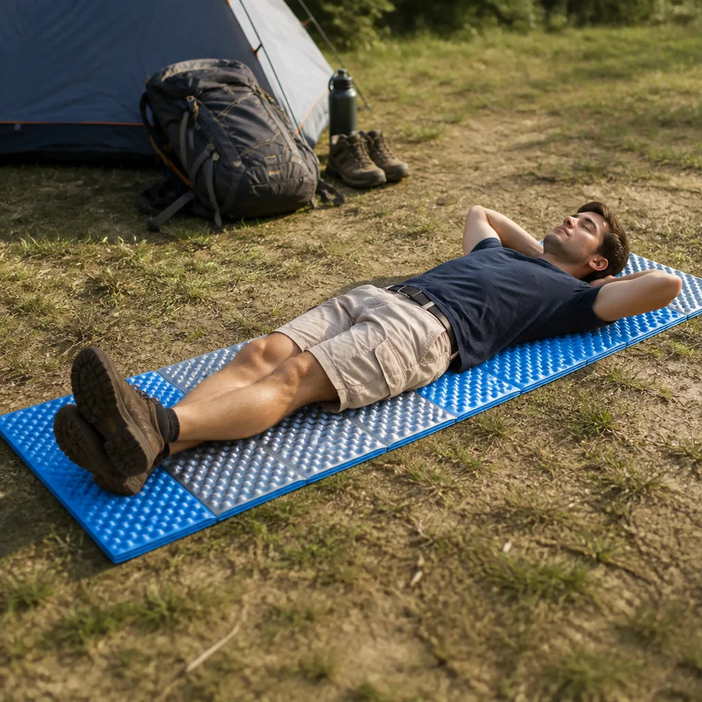 Folding Sleeping Pad IXPE Foam Lightweight Egg Nest Comfort