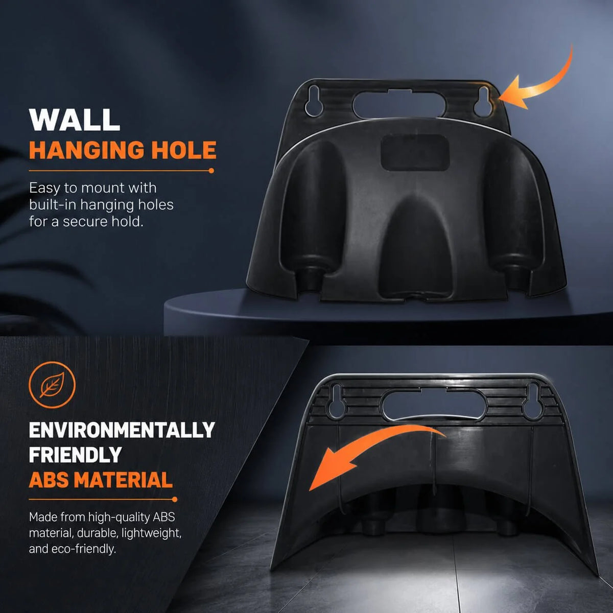 Garden Hose Holder Wall-Mounted Space-Saving ABS