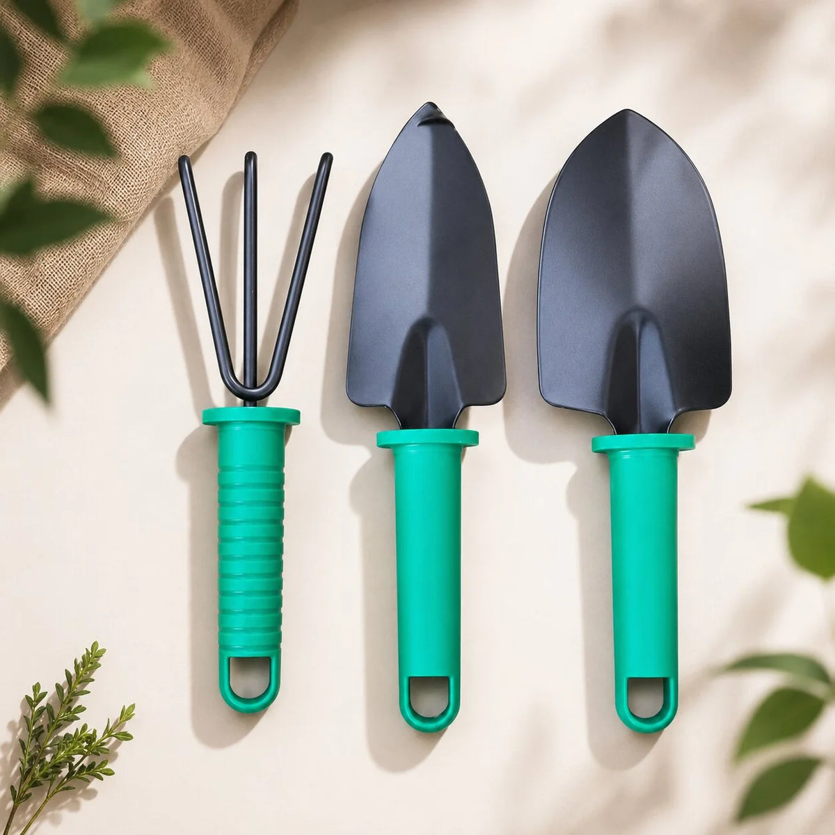 Garden Tool Set 10-Piece Stainless Steel Heads Carry Case