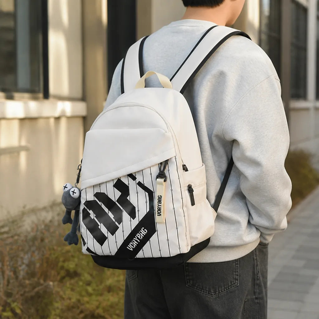 Graphic Print Backpack With Multiple Compartments (Padded Shoulder Straps)