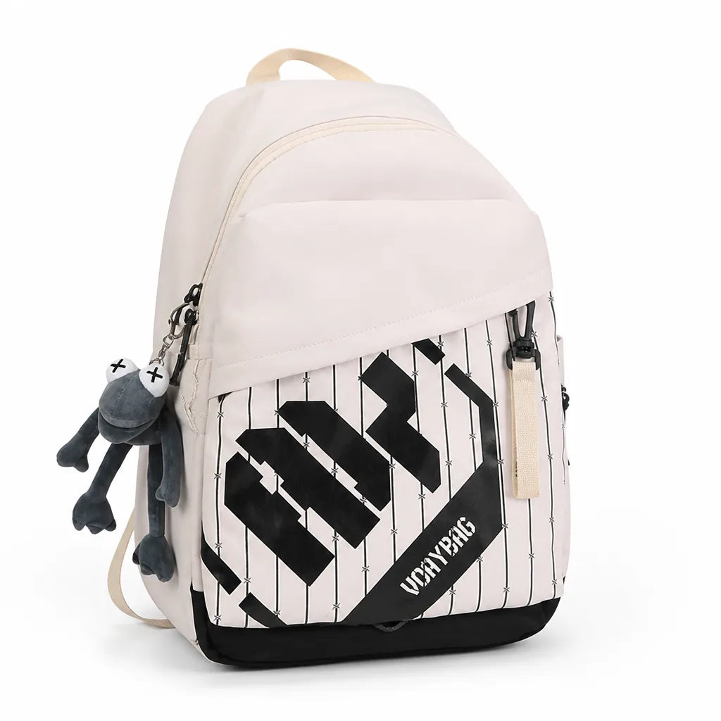 Graphic Print Backpack With Multiple Compartments (Padded Shoulder Straps)