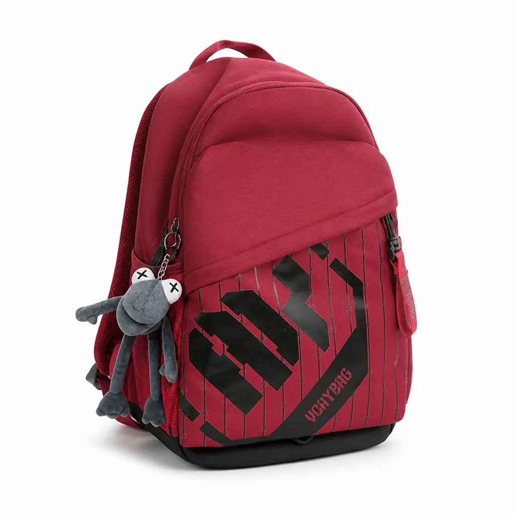 Graphic Print Backpack With Multiple Compartments (Padded Shoulder Straps)