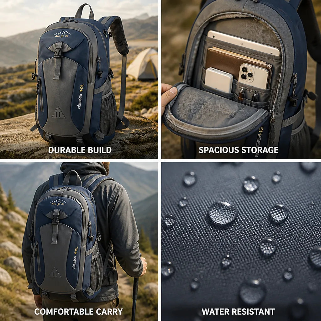 Hiking Backpack 40 L Durable Oxford Fabric