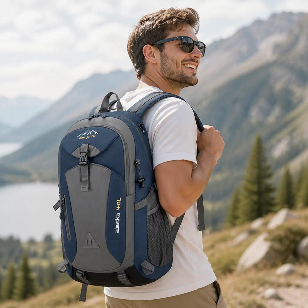 Hiking Backpack 40L Water-Resistant Multiple Pockets