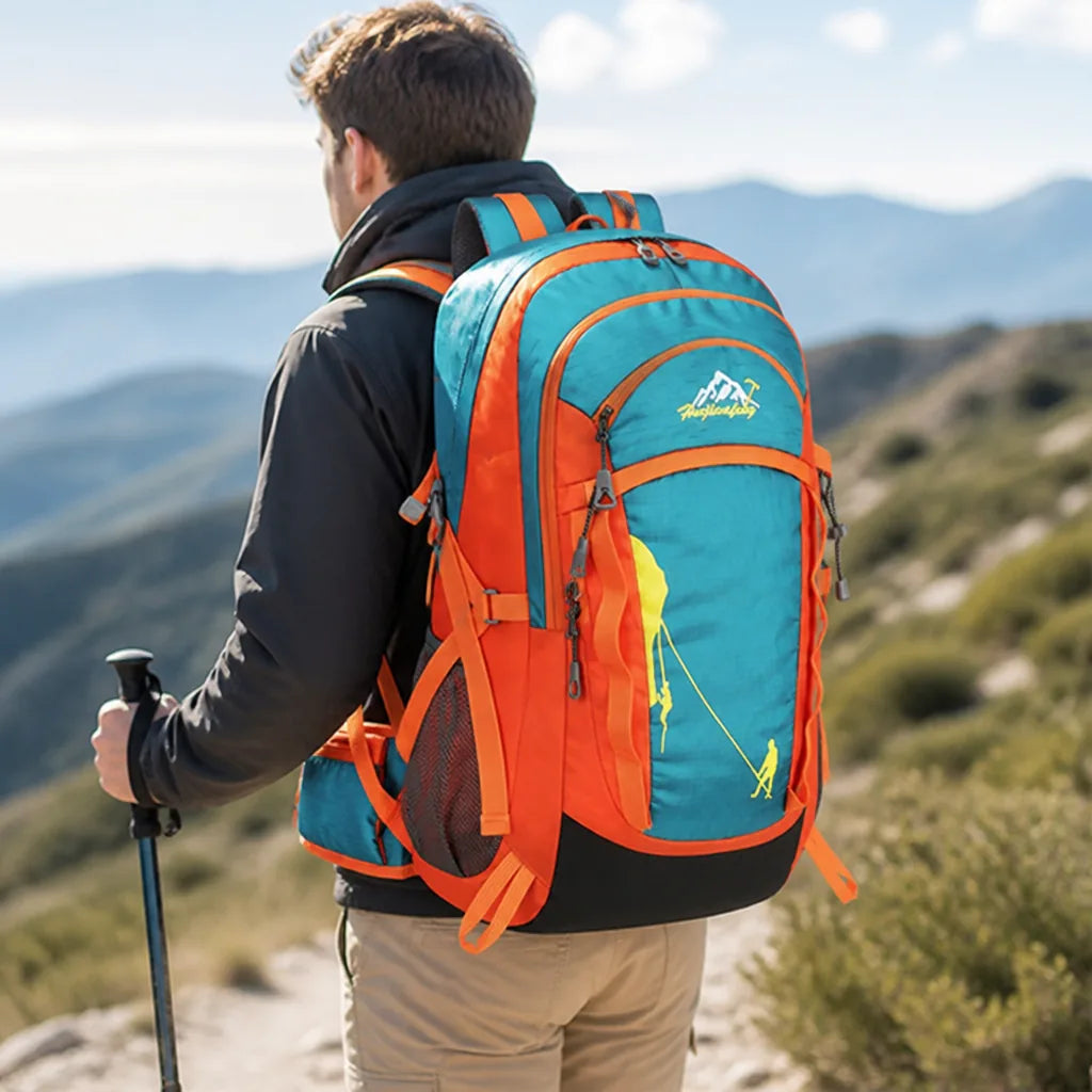Hiking Backpack 40L Water-Resistant Ripstop Nylon Ergonomic Padded Straps