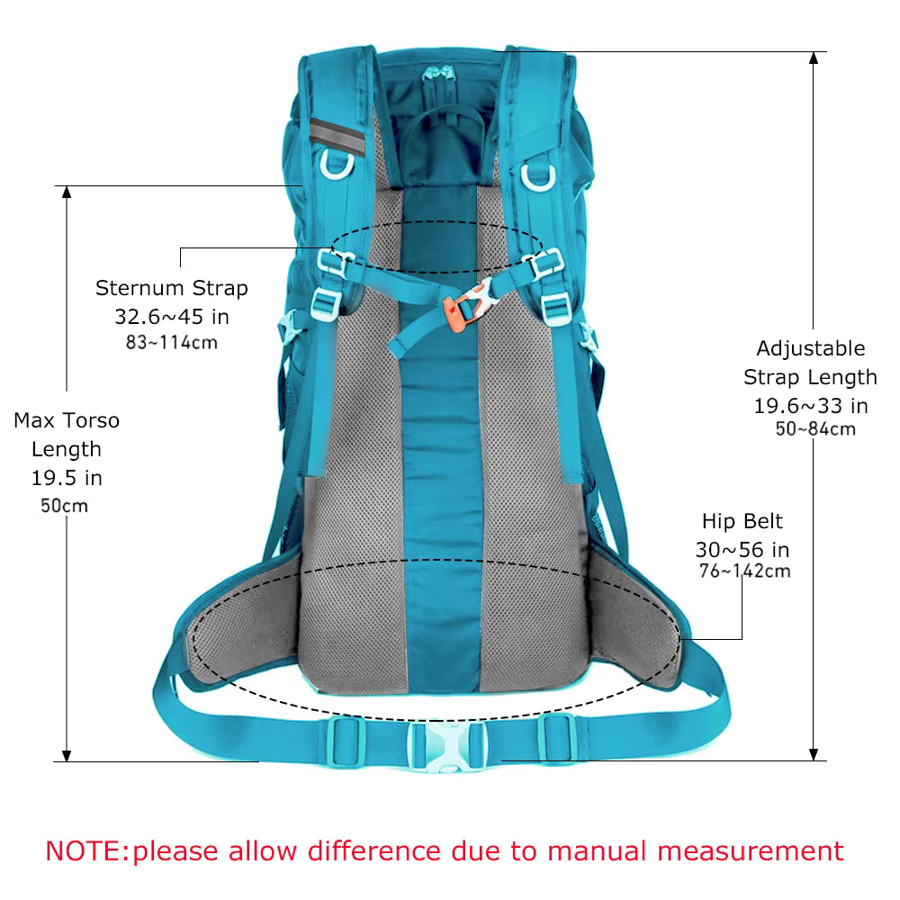 Hiking Backpack 50L Water-Resistant Rain Cover